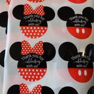 40 MICKEY & MINNIE THANK YOU FOR CELEBRATING WITH US Stickers
